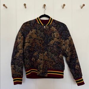 Floral Patterned Bomber Jacket